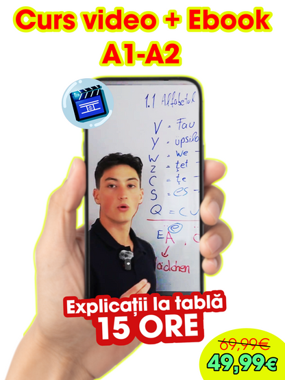 Cursul video pentru Cartea (A1-A2) - 15 ore de lecții video - special pentru români