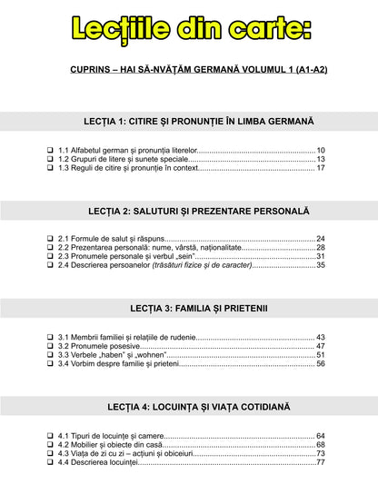 Cursul video pentru Cartea (A1-A2) - 15 ore de lecții video - special pentru români
